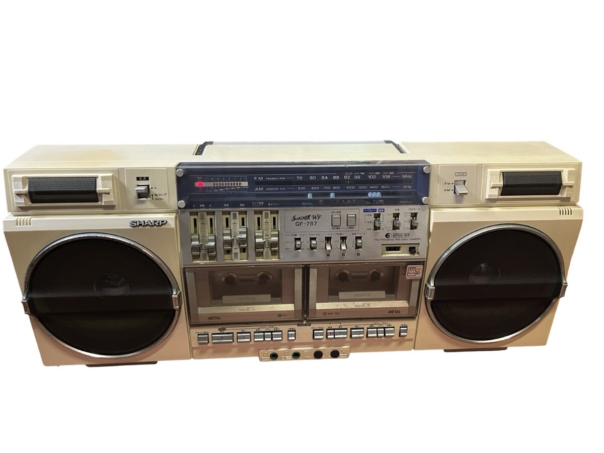 SHARP GF-787 ダブルラジカセ AM/FM シャープ ザ・サーチャー② SHARP ダブル ラジカセ GF-787 オーディオ機器 昭和レトロ ラジオ FM