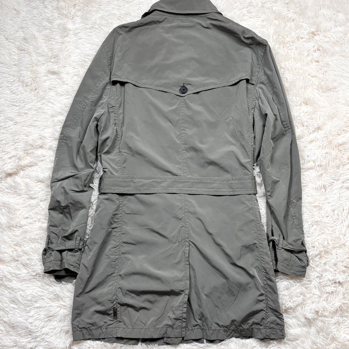 ARMANI CLLEZIONI ステンカラーコート グレー L 希少4XL ARMANI COLLEZIONI アルマーニコレツィオーニ ステンカラー