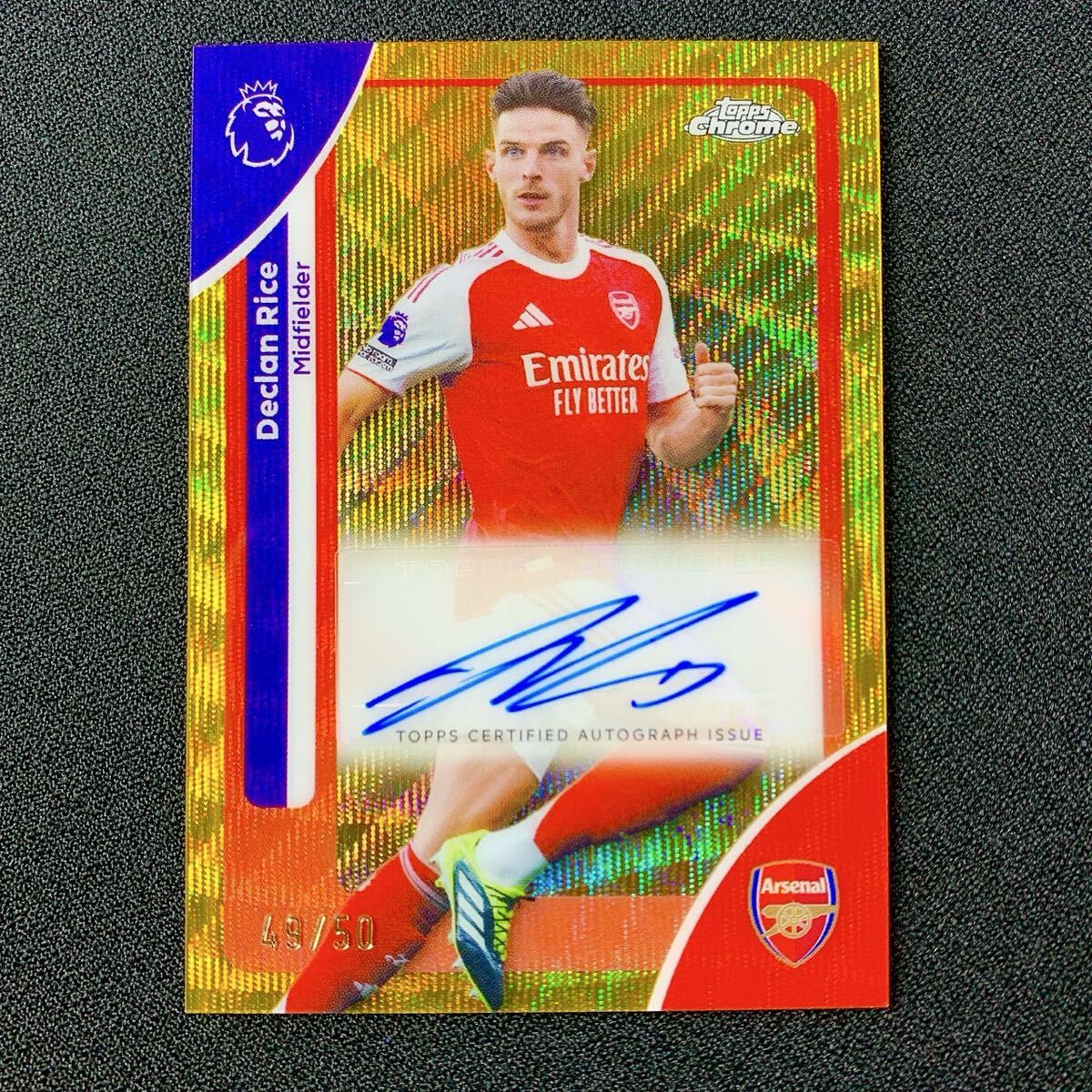 50シリ【Declan Rice】 直筆サインカード Topps Chrome EPL Arsenal