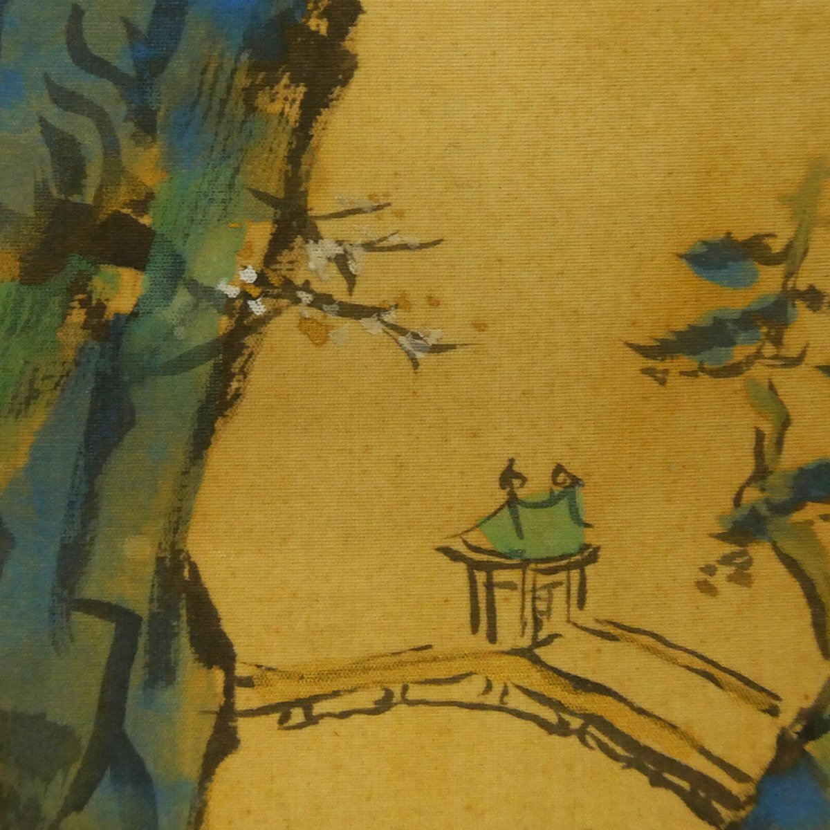 真作】喜聞「富田渓山人(富田渓仙) 蓬莱山図(横山大観箱書) 色紙」 1枚