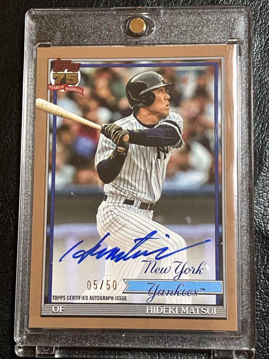1円スタート】【TOPPS】50枚限定 松井秀喜 Hideki Matsui＜Autograph