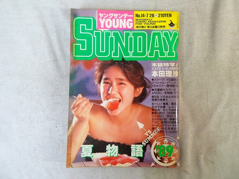 ヤングサンデー 1989年7月28日 No.14 / 本田理沙 水着グラビア表紙