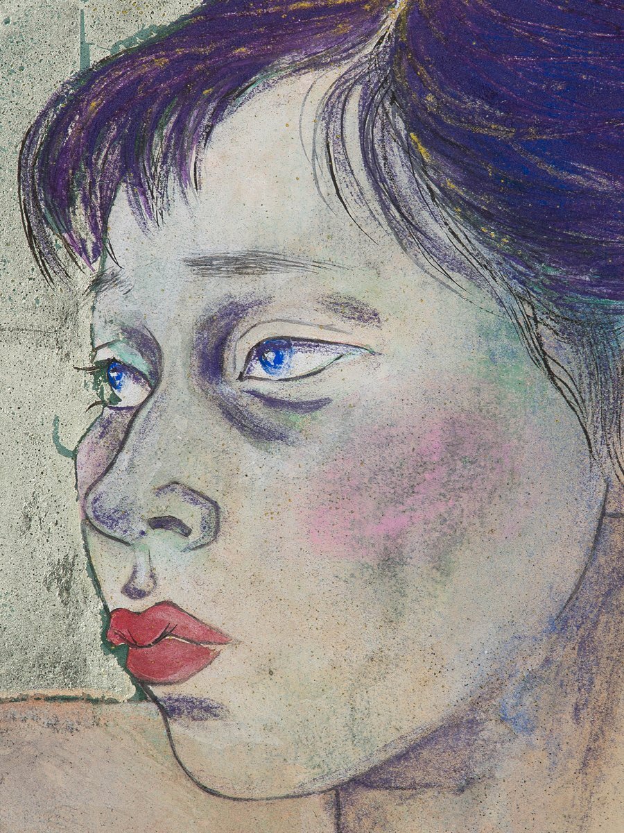 1on1】真作 内田あぐり 『希望』 裸婦 日本画 彩色 15号 共シール 額装