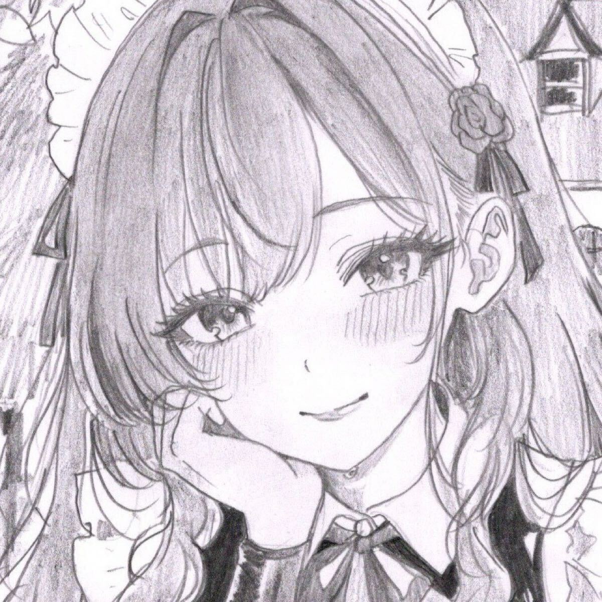 原画】手描き オリジナル イラスト A4 AP031 メイド 可愛い 美少女