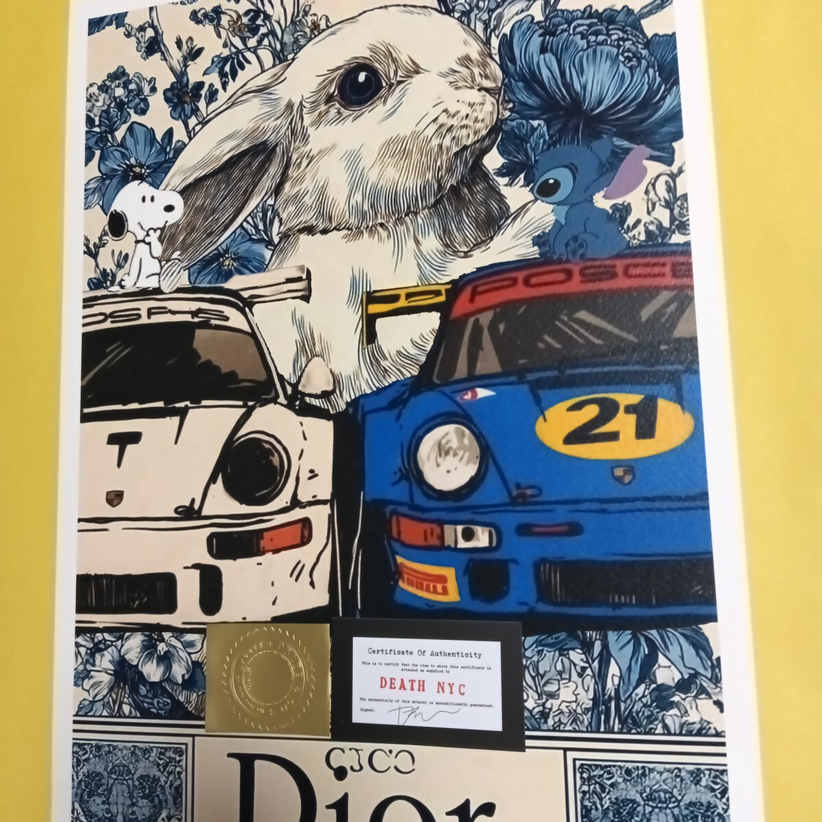 DEATH NYC 世界限定100枚 アートポスター SNOOPY スヌーピー PORSCHE