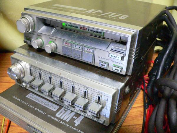 当時物、パイオニア ロンサムカーボーイ KP-77G&GM-4 動作品 当時物ロンサムカーボーイKP717Gベルト新品交換パイオニア旧車に