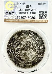 明治3年旧1円銀貨の値段と価格推移は？｜6件の売買データから明治3年旧