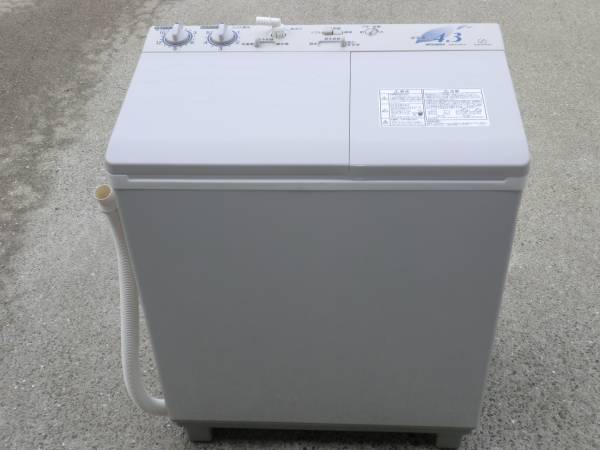 中古】MITSUBISHI 二層式洗濯機 CW-C43K-H 4.3Kg 動作品(5kg未満