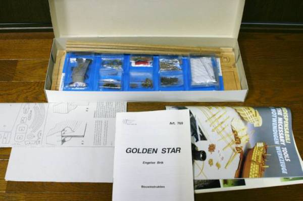 1円～！ マンチュア MANTUA ゴールデンスター 木製 帆船模型_2