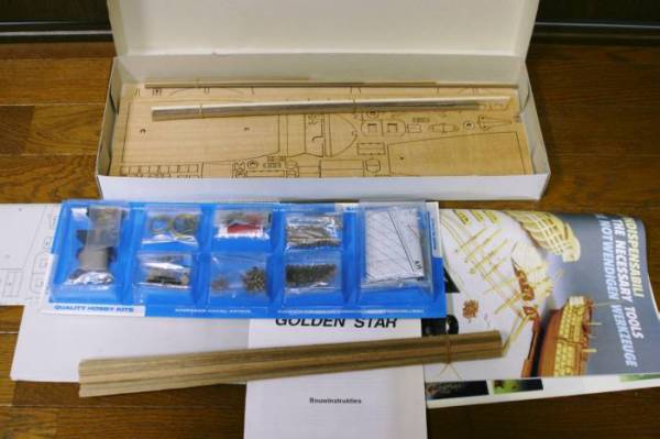 1円～！ マンチュア MANTUA ゴールデンスター 木製 帆船模型_3