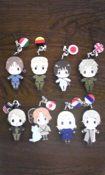 ヘタリア☆ラバーストラップ全８種セット☆イギリス日本ドイツ他_1