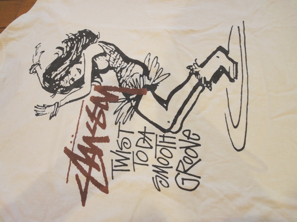 80's黒タグSTUSSYツイストガールbuttstain/Life's A beach/old(Mサイズ