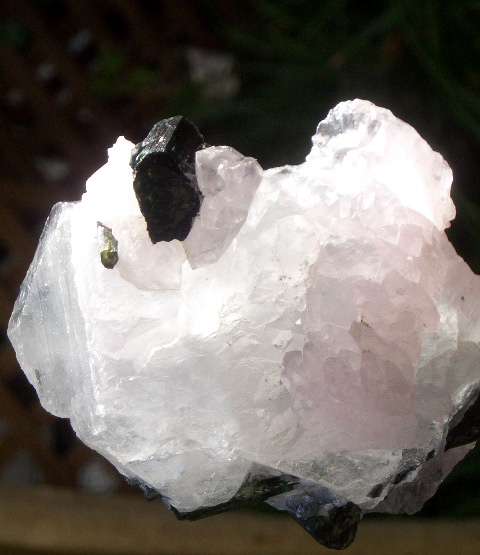 ☆水晶とローズ・クォーツ結晶&トルマリン