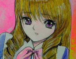 手描きイラスト・A841『魔界学園』より氷河めぐみ(サイン、直筆画 手描きイラスト・A841『魔界学園』より氷河めぐみ(サイン、直筆画