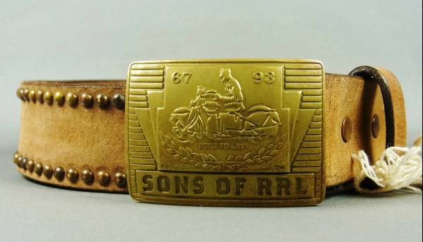 新品 RRL ラルフローレン レザーベルト SONS OF RRLバックル 36(男性用