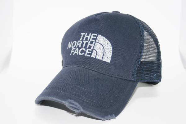 新品○ザノースフェイス○ダメージキャップ帽子○メッシュ紺_1