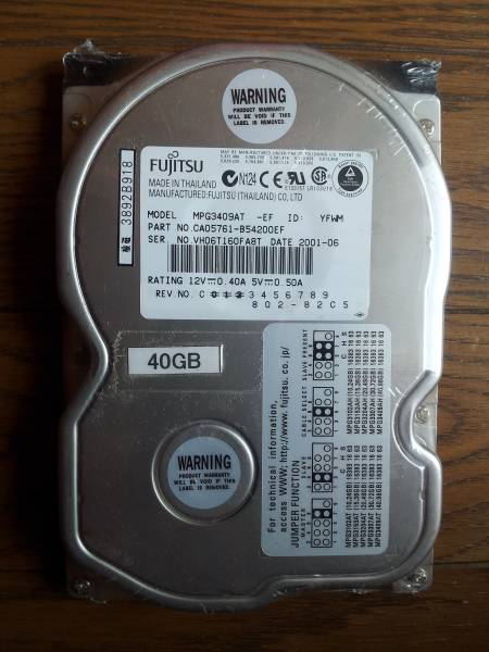 富士通HDD MPG3409AT 40GB Fujitsu(HDDナビ)｜売買されたオークション情報、yahooの商品情報をアーカイブ公開 ...
