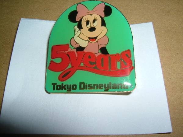 ☆非売品☆東京ディズニーランド5周年記念ブローチバッチミニー