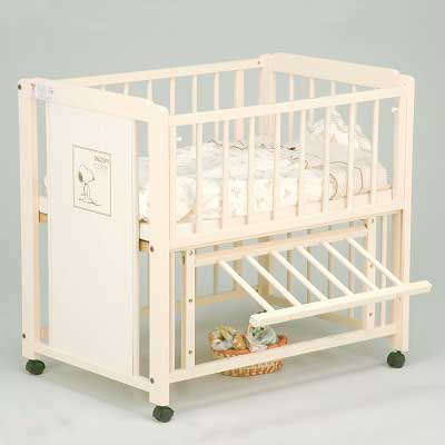 新品☆スヌーピーのミニベビーベッド☆布団セット_1