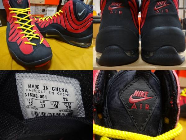 09年復刻NIKE AIR BAKIN黒赤☆エアベイキン/あひるの空/ナイキ (30.0cm