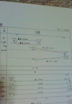 JR西日本・金沢列車区 車掌乗務行路表 2007.3.18改正版(廃品、放出品