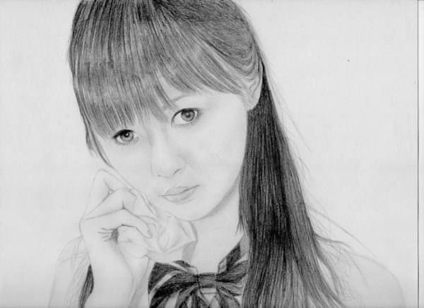 鉛筆画 制服半裸 ポートレート 即決(鉛筆画、木炭画)｜売買された