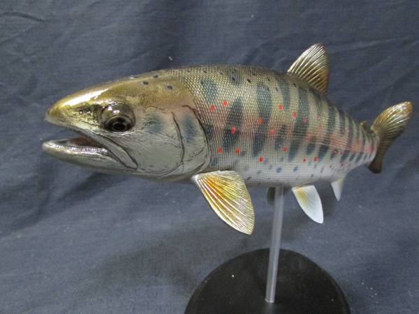 32ハンドメイド アマゴ（ヤマメ） 魚フィギュア 置物 魚模型(ミノー
