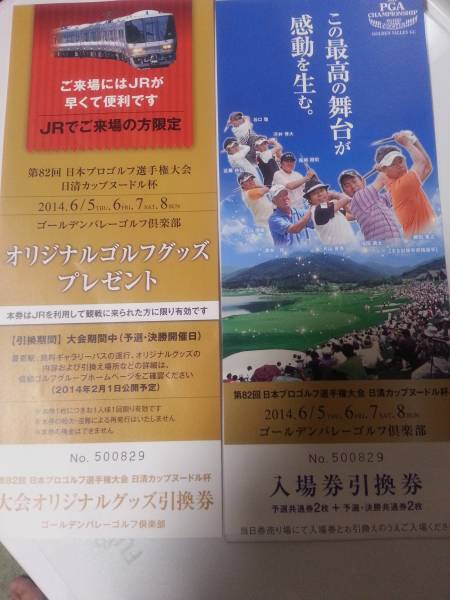 〇〇第８２回日本プロゴルフ選手権大会　　入場券引換券_1