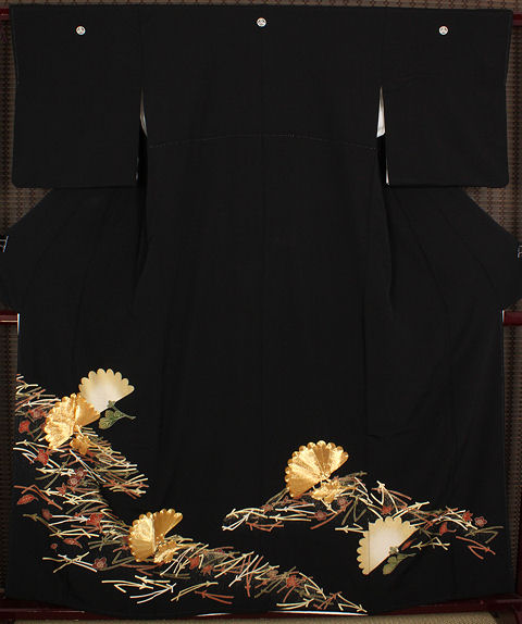 き12208　留袖★正絹★菊松葉