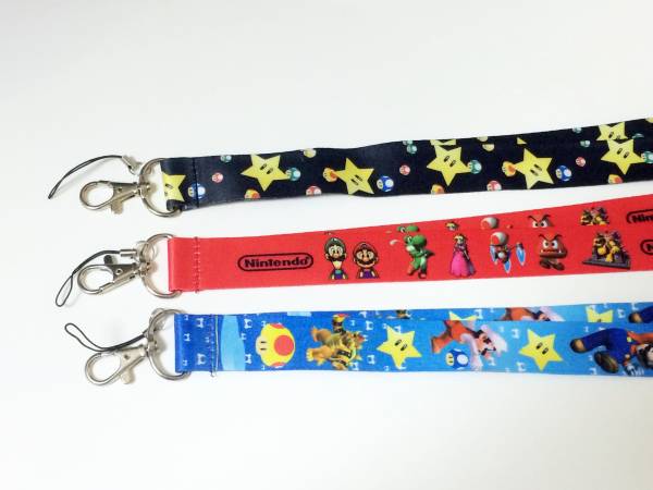 スーパーマリオ☆ネックストラップ 3本セット 新品 即決 ②(ネック