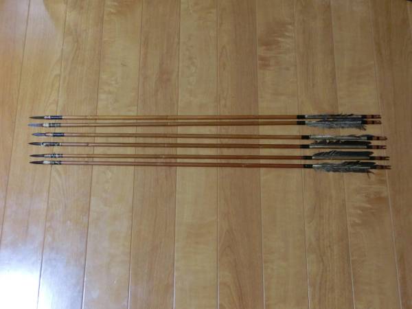 弓道』 時代武具 征矢 竹矢6本組 鏃 矢尻 弓 矢(武具)｜売買された