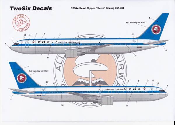 TWOSIX デカール 1:144 ANA B767-300 モヒカンルックの入札履歴 - 入札