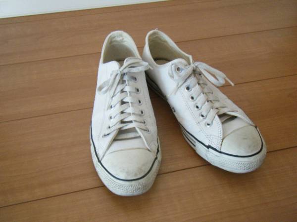 USA製 コンバース オールスターレザー 白 8.5 検 チャック WHITE(27.5 