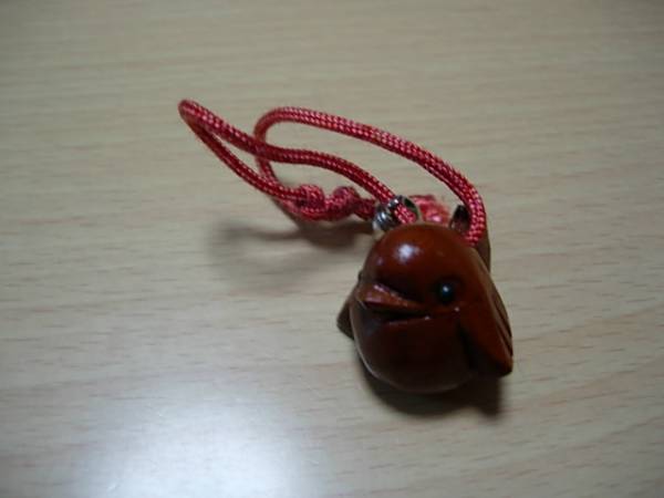ふくら雀の根付け☆スズメ 木彫り 木工芸 飛騨高山(根付)｜売買された