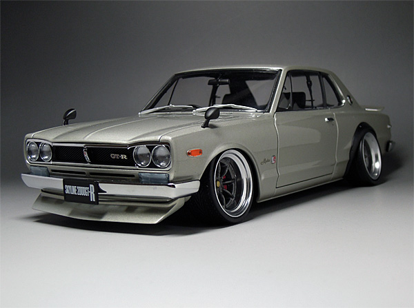 □1/18 Aa ハコスカ 2000 GT-R シルバー 鬼キャン モディファイ(乗用車