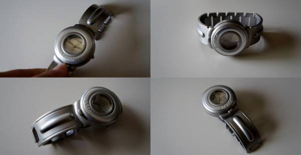 □希少・STORM シャッターフェイス・稼働品・ブレス時計  