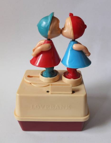 ☆昭和レトロ LOVEBANK ラブバンク 貯金箱 日本製☆(ビンテージ)｜売買
