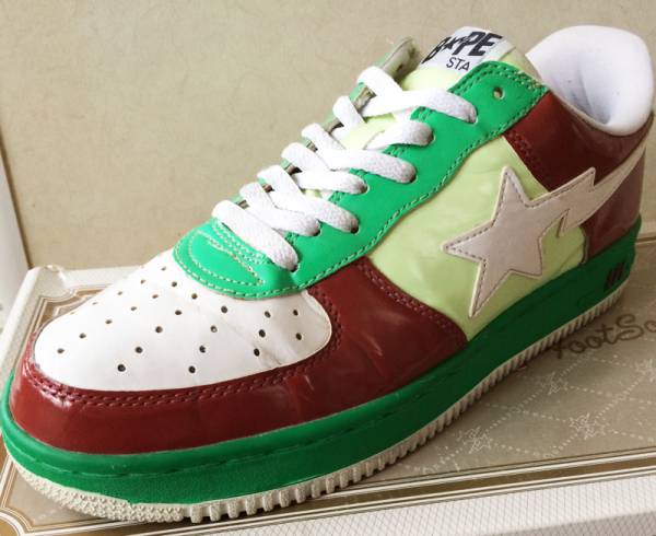 A BATHING APE BAPE STA エイプ MILO FORCE型 マイロ 緑 茶