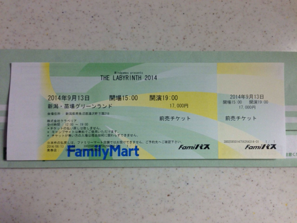 定価以下☆THE LABYRINTH 2014 チケット1枚 ラビリンス _1