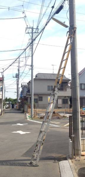 ナカオ製 3連はしご（スライダー） 中古 【軽自動車積載可】(はしご 