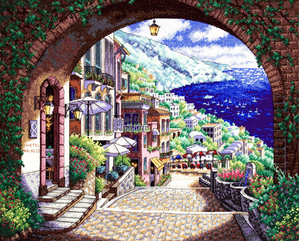 クロスステッチキット　◎ Coastal View ◎ 和文説明書付