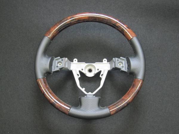 スズキスイフト ウッド調 本革ステアリング 完成品ハンドル