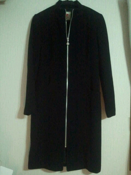 クレージュ21 ジッパー ロングコート 38 courreges 黒