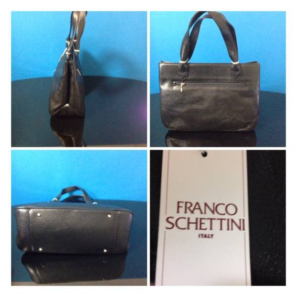 新品 FRANCO SCHETTINI 本革 レディースバッグ 黒 激安(ハンドバッグ 
