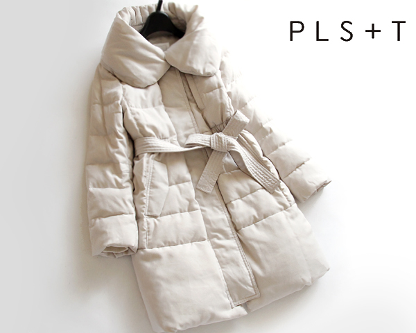 セオリーPLSTプラステ■リボンビッグカラーダウンコートVERY2BE