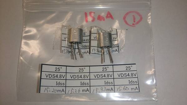 金田式アンプその他 東芝2SJ73Vランク2ペアー新品15mA台１