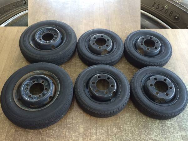 いすゞ エルフ純正 タイヤ 185/80R15 145R13 8PR 中古 1台分(タイヤ  