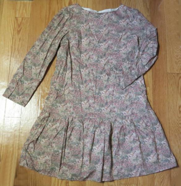 ●earth music&ecology★アニマル柄リバティワンピース ピンク●