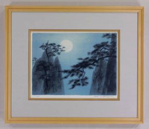 絵画、リトグラフ、家族、 シャガール・絵画・エルサレムウィンドウ小「アシェール族」1962