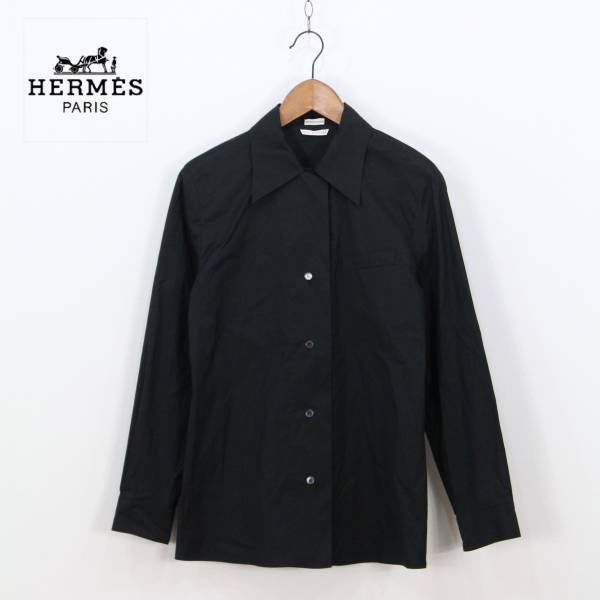 HERMES/ヴィンテージ/シャツ/黒/フランス製/エルメス T141219